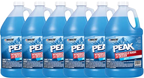 6 Pack Peak PWN0G3 Windshield Washer Fluid With De-Icer Effective To -20 Degrees Fahrenheit 1 Gallon Jug