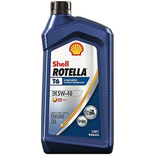 Shell Rotella T6 Full Synthetic 5W-40 Diesel Engine Oil (1-Quart, Case of 6)