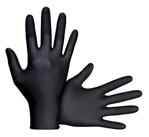 SAS Raven Powder Free Nitrile Disposable Gloves | 7 Mil - 2XL | Latex Free, Chemical + Puncture Resistant, Textured Grip, Single Use | for Automotive, Industrial, Janitorial, MRO, Food Service