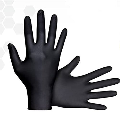 SAS Safety 66520 Raven Powder-Free Disposable Black Nitrile 6 Mil Gloves, Dou...