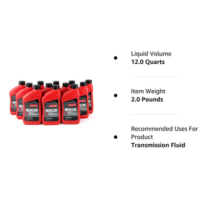 Motorcraft XT5QMC Mercon V Automatic Transmission Fluid - Case of 12 Quarts