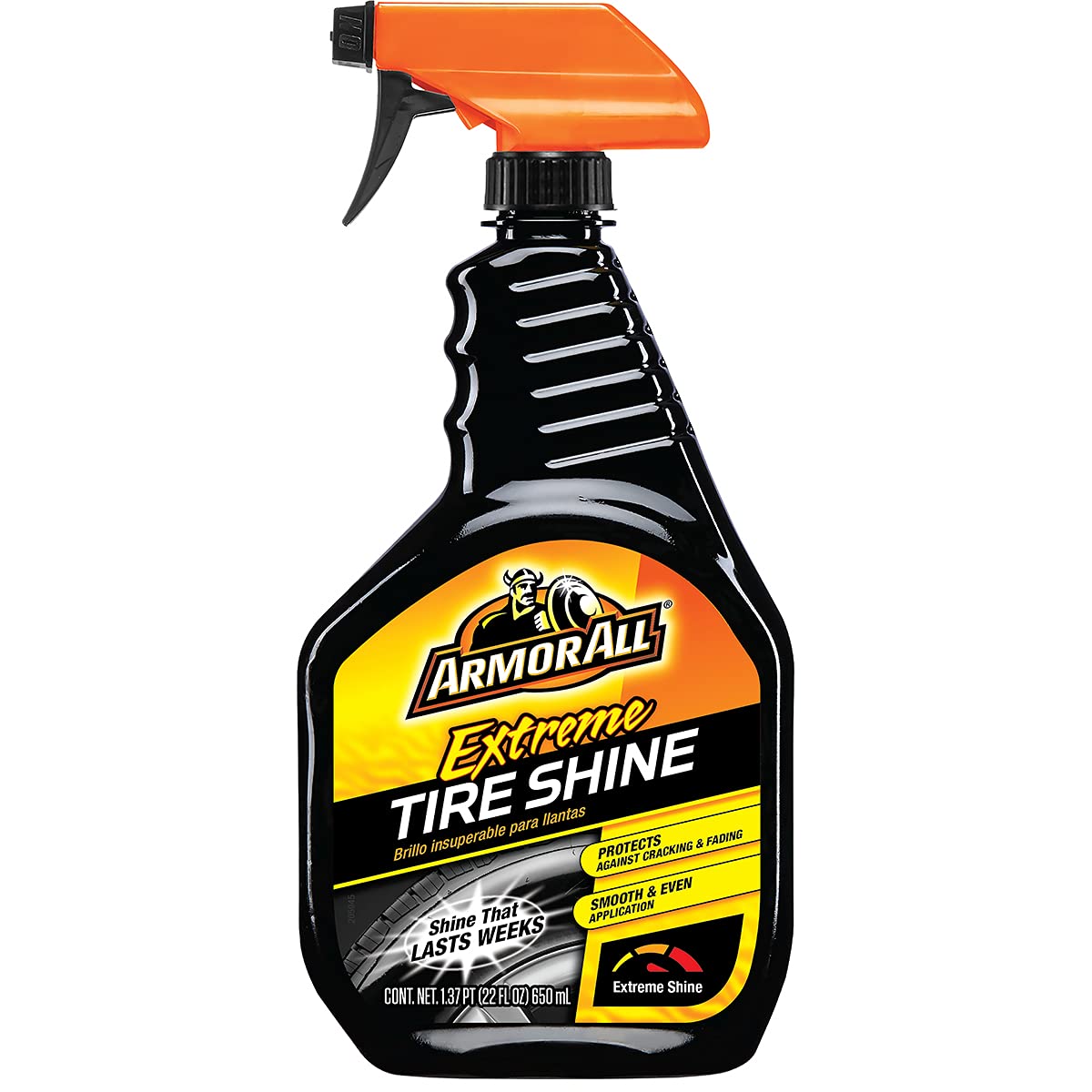 Extreme Tire Shine Spray by Armor All, Tire Cleaner and Shine, 22 Fl Oz Each,...