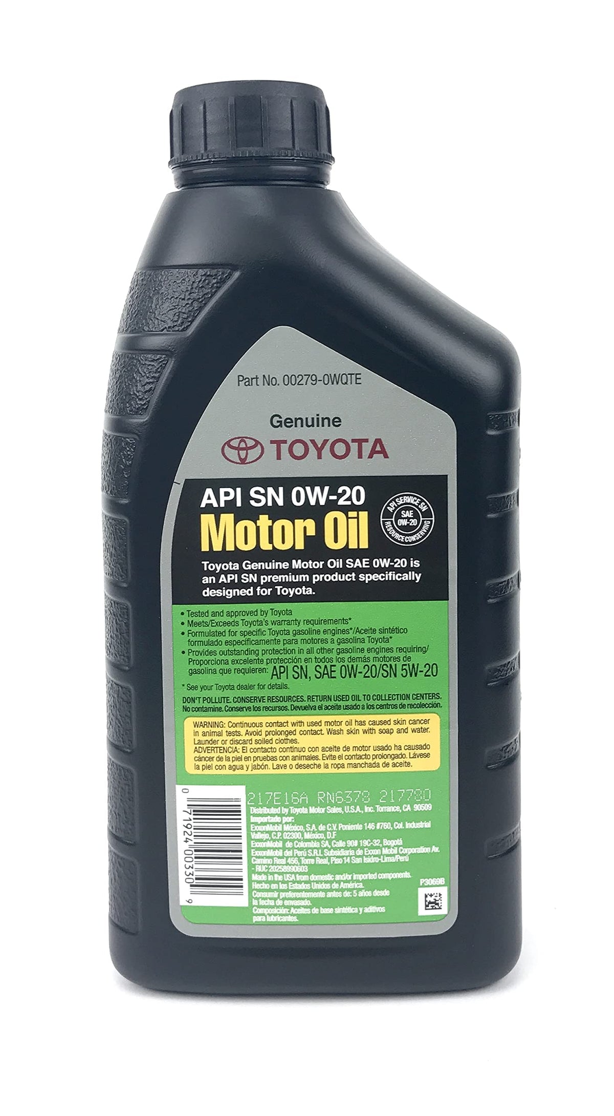 TOYOTA Case of 12 Quarts Full Synthetic 0W-20 Oil