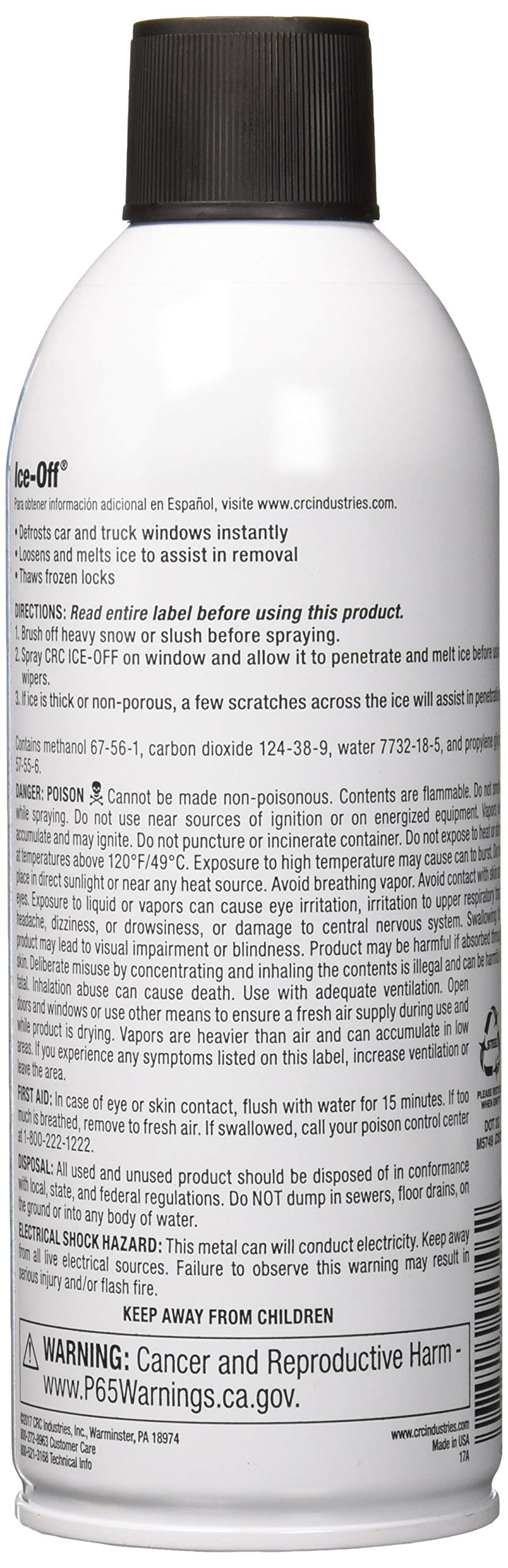 CRC Ice-Off Winshield Spray De-Icer Net Wt 12. oz. (340g) Pack of 2