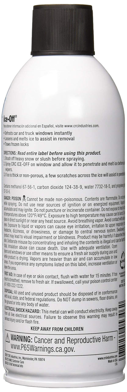 CRC Ice-Off Winshield Spray De-Icer Net Wt 12. oz. (340g) Pack of 2