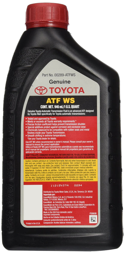 Toyota 00289-ATFWS Lexus & Automatic Transmission Fluid WS ATF World Standard...